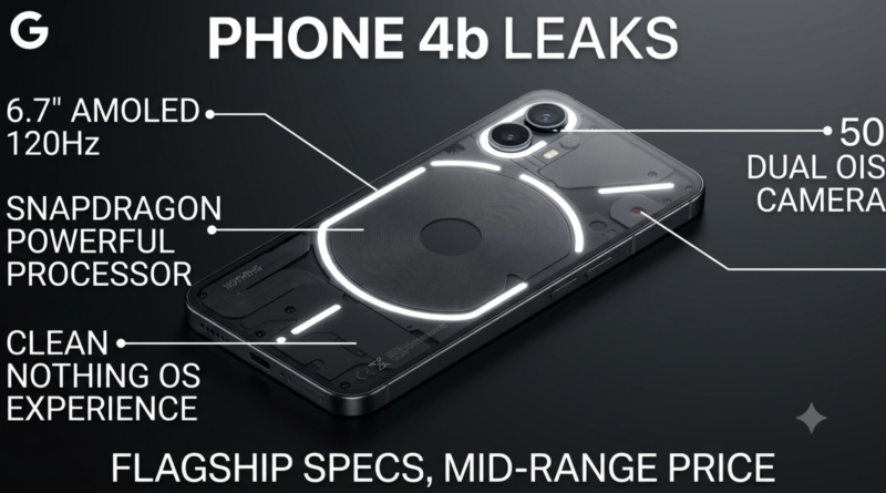 Nothing Phone 4b leaked image showing smartphone design and flagship specifications