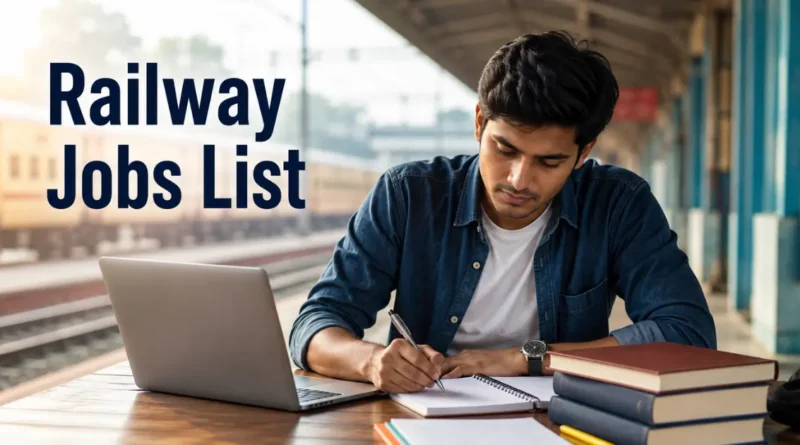 Railway Jobs List in Hindi - भारतीय रेलवे की सरकारी नौकरियों की तैयारी करता हुआ छात्र